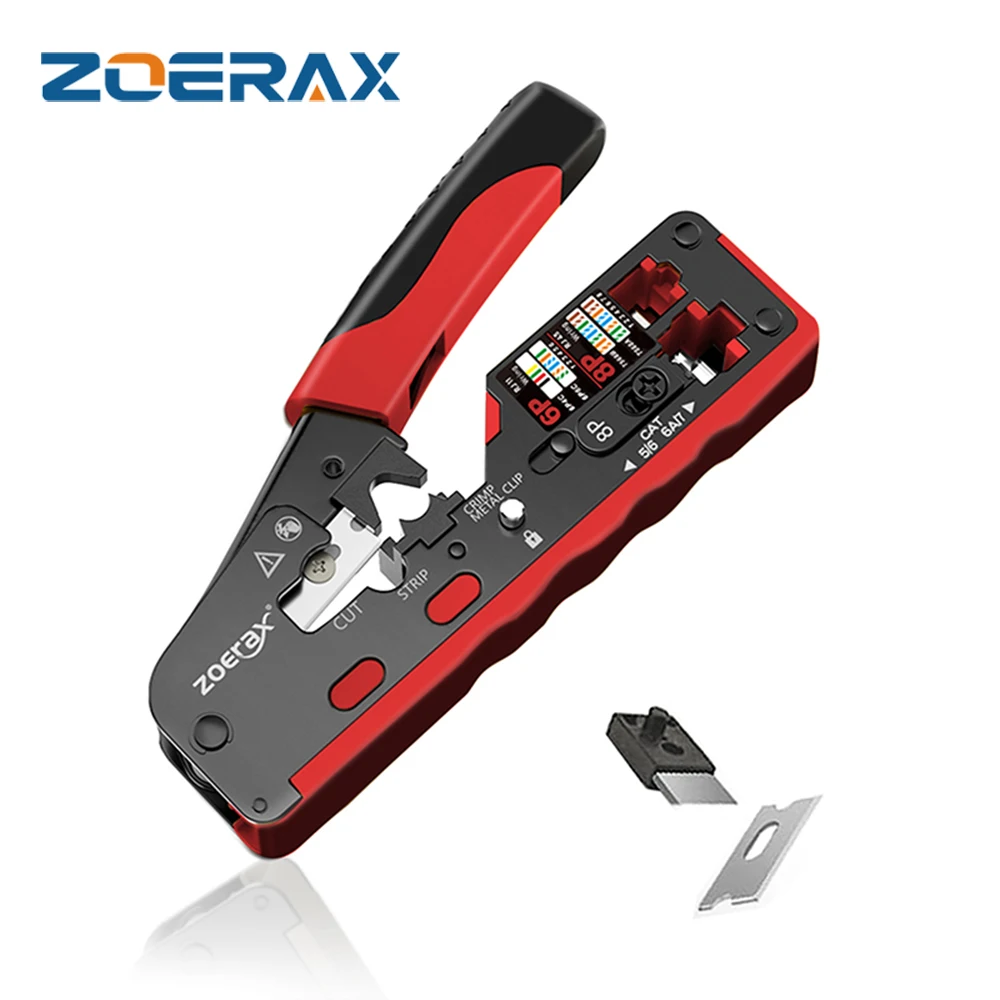 ZoeRax Engarzador RJ45 para Ethernet: corte y pelado multifunción