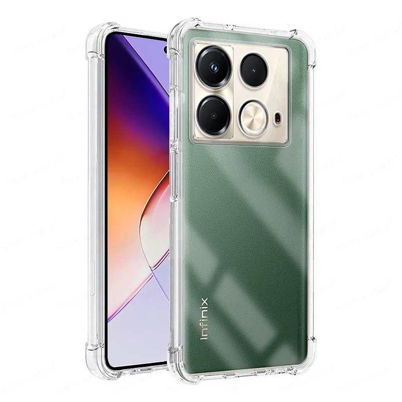 Funda de protección completa con amortiguador de Airbags para Infinix Note 40 Pro Plus 40S 4G 5G, funda trasera transparente de TPU suave a prueba de golpes - imagen 3