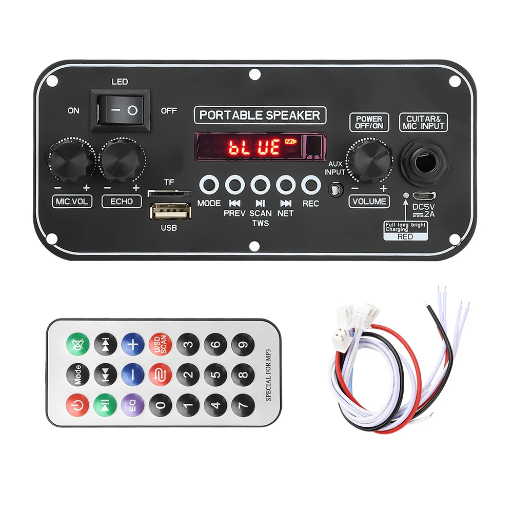 Placa de decodificadora DC 3,7-5V MP3 BT 2*10W con amplificador de potencia MP3/WMA/WAV/FLAC/APE con función de micrófono D152BT - imagen 3