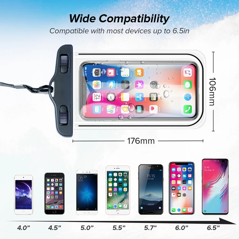 Funda de teléfono impermeable Universal de PVC, bolsa a prueba de agua para iPhone 11, 12 Pro, Max, 8, 7, Huawei, Xiaomi, Redmi, Samsung - imagen 2