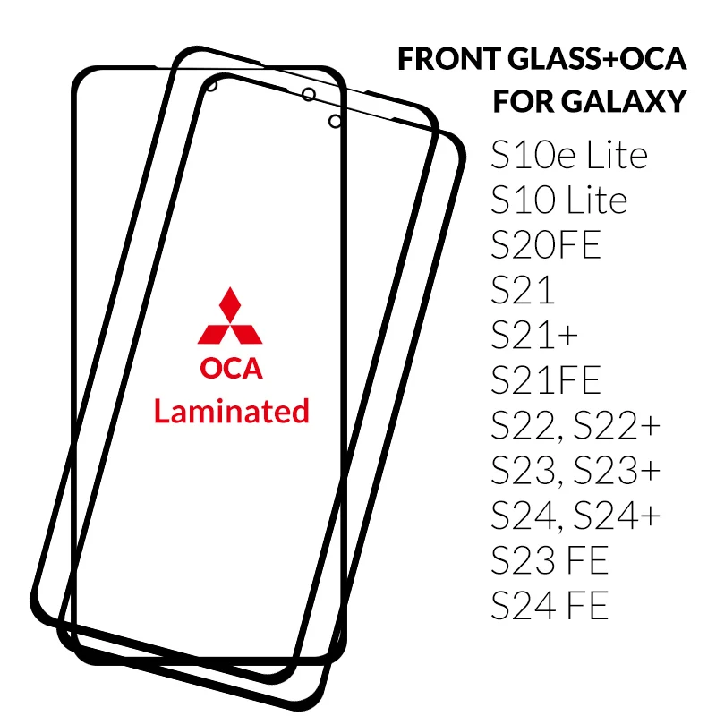10 Uds pantalla táctil frontal lente exterior de cristal con pegamento OCA para Samsung Galaxy S23 S22 S21 FE Plus S10e S10 NOTA 10 Lite cristal superior