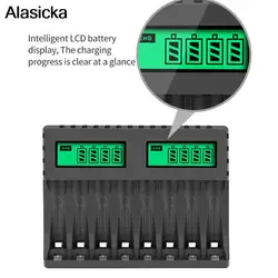 Cargador Pilas Recargables AA/AAA – 8 Ranuras Inteligente con LCD