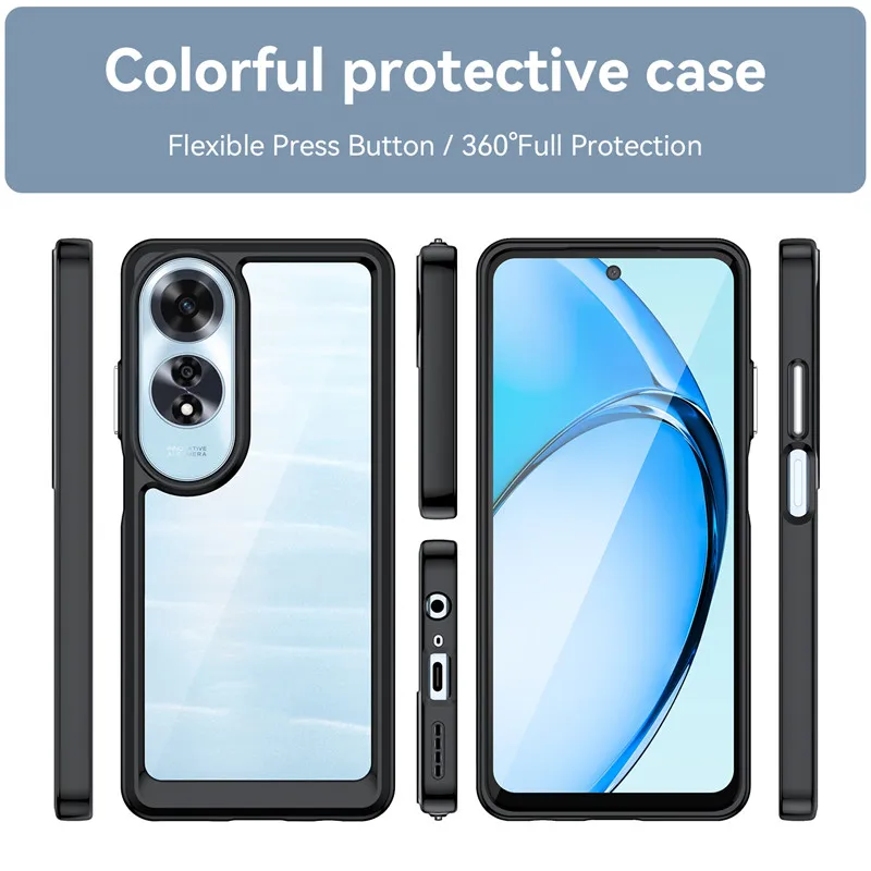 Funda para OPPO A60 4G, carcasa de TPU, borde acrílico, protector de parachoques, protector trasero, Funda de teléfono para OPPO A60 - imagen 2
