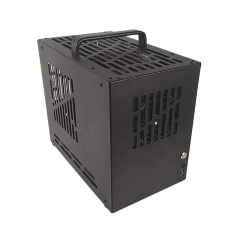 Mini ITX chasis compatible con fuente de alimentación SFX A4 Metal Mini chasis 8.3L mini-itx caja de PC de ordenador