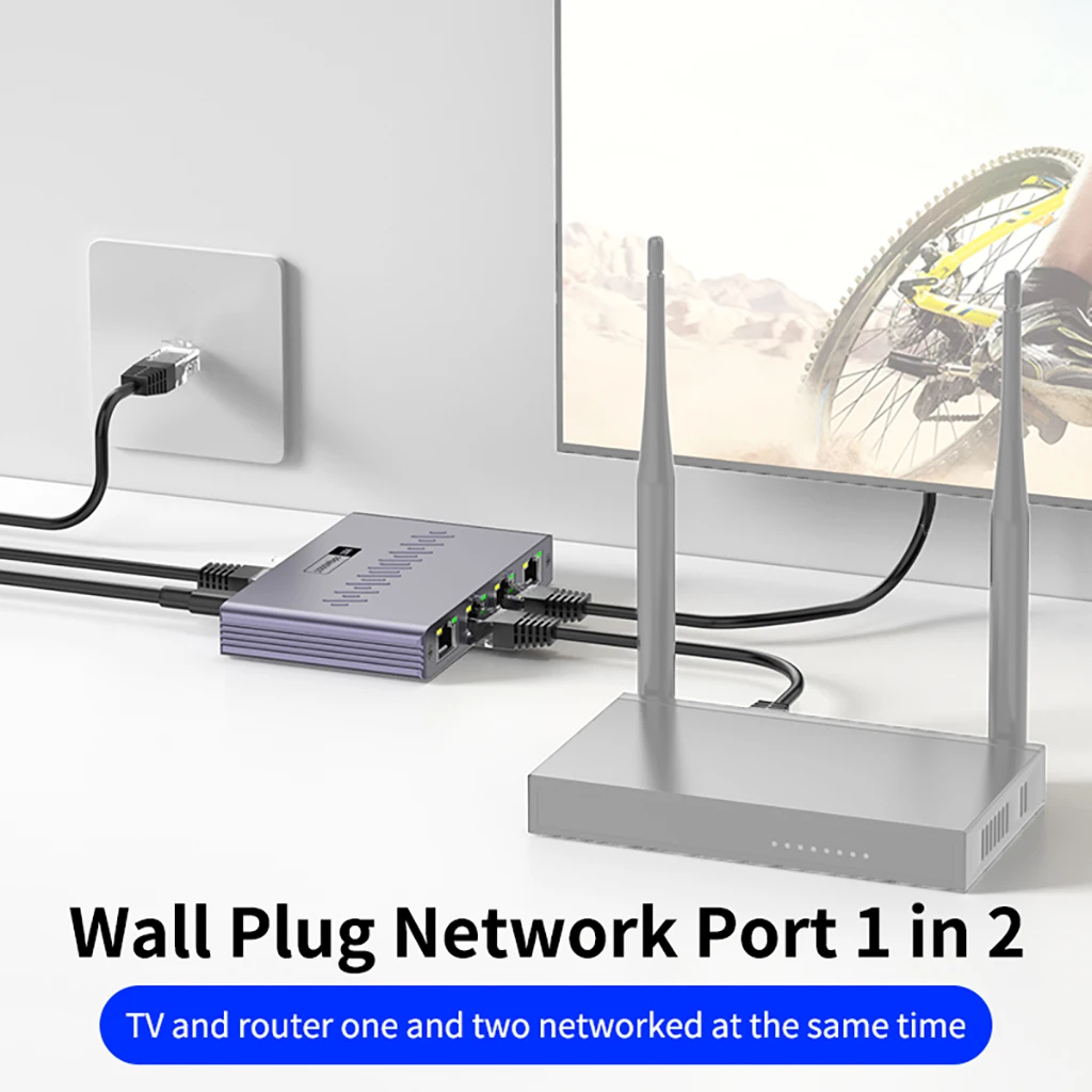 Divisor Ethernet de 1000Mbps Gigabit RJ45 LAN Internet 1 en 4 salida/1 en 2 salidas acoplador de extensión para PC portátil enrutador TV Box - imagen 3