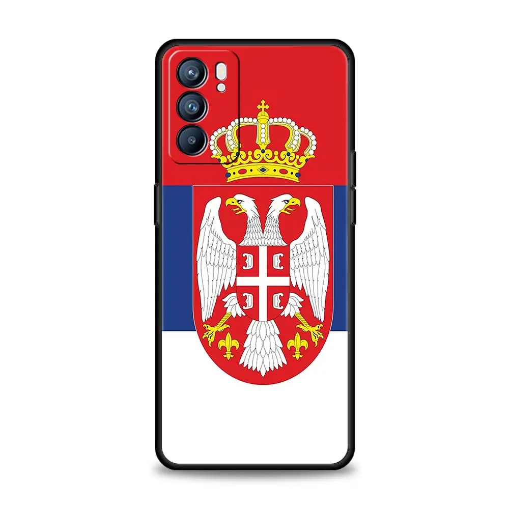 Funda de teléfono para Oppo Reno13 Reno12 Reno11 F Reno10 Pro A54 A53 A95 A76 A74 A57 A98 A80 A79 5G A78 4G, insignia de bandera de Serbia - imagen 4