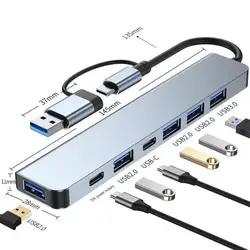 Hub USB-C 7 Puertos HDMI 4K – Concentrador Multipuertos