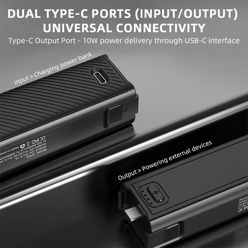 Controlador de duración de batería PO3050 para DJI Pocket 3, varilla de extensión de cargador de carga rápida portátil de 10W y 5000mAh para cámara DJI Pocket 3 - imagen 3