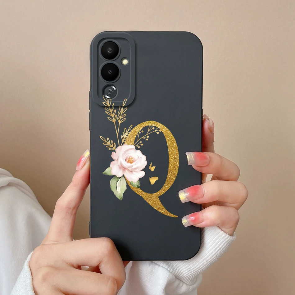 Para Tecno Pova 4 Pro funda trasera con letras rosas a la moda para Pova4 Pova 4Pro protectores de teléfono anticaídas de silicona líquida suave - imagen 4