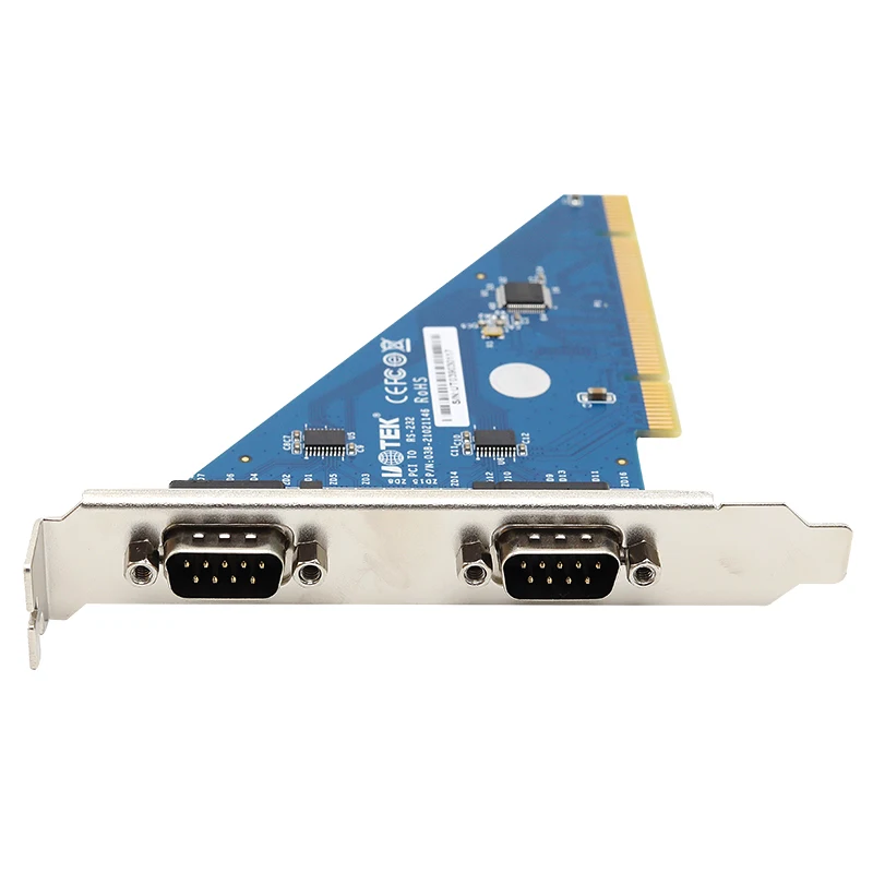 UOTEK-tarjeta de serie PCI a RS-232, convertidor de 2 puertos RS232 a PCI, adaptador DB9 COM, UT-7702