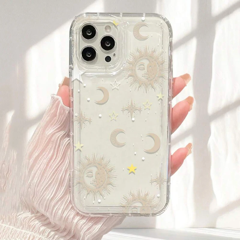 Para Xiaomi Redmi Note 13 Pro 4G funda Redmi Note 10 12 11 Pro Plus 5G 9S 10S 11S 12S 12C 13C 4G funda con estampado de estrellas y Luna cubierta transparente - imagen 3
