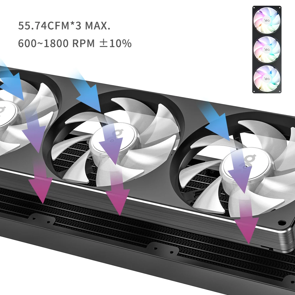 Aigo SP 240/360mm enfriador de Cpu integrado ARGB enfriador de líquidos PC ventilador de radiador de ordenador 120mm para INTEL LGA 1700 115X AMD AM5 AM4 - imagen 3