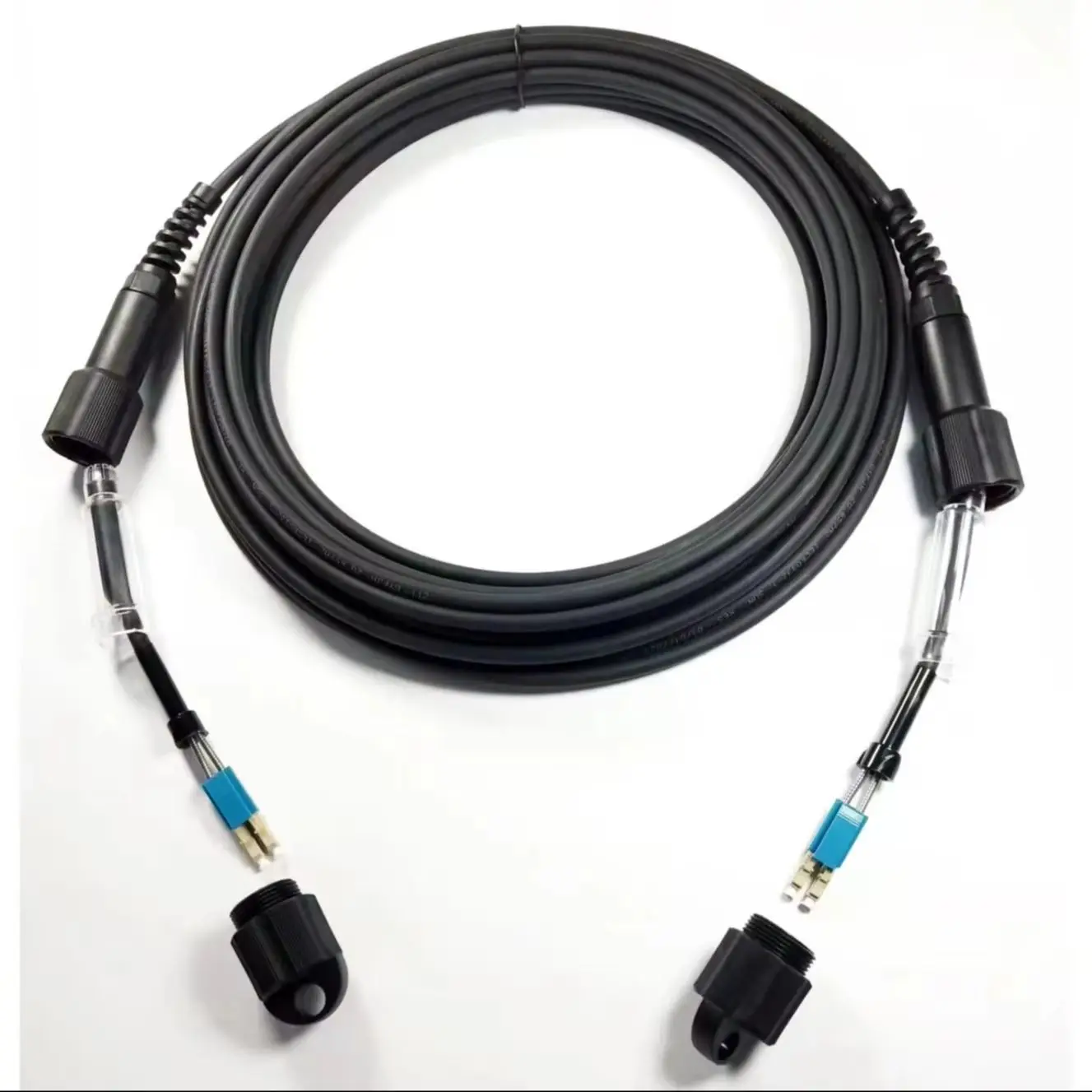 Cable de conexión de fibra óptica NSN LC PDLC 2C OM4 exterior CPRI 150m 200m 250m 300m SC FC ST 7,0mm 2 núcleos FTTH FTTA puente 2 fibras ELINK