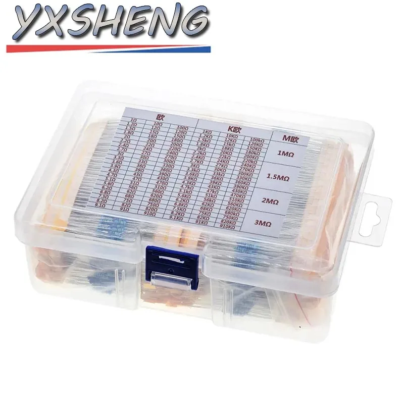 2600 unids/set 130 valores 1/4W 0,25 W 1% resistencias de película metálica paquete surtido Kit con caja lote resistencias surtido Kits - imagen 2