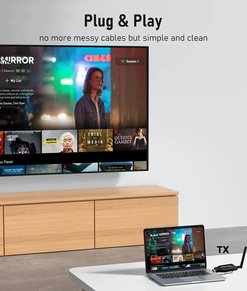 Kit de transmisor y receptor de vídeo HDMI inalámbrico de 50m extensor 1 a 4 adaptador de pantalla 1080P para cámara PC a proyector de Monitor de TV - imagen 5