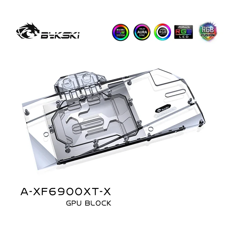 Bykski Water Block Use for XFX Radeon RX 6900XT / 6800 XT Speedster Merc 319 GPU Card / Full Cover Copper Radiator / RGB Light - imagen 5