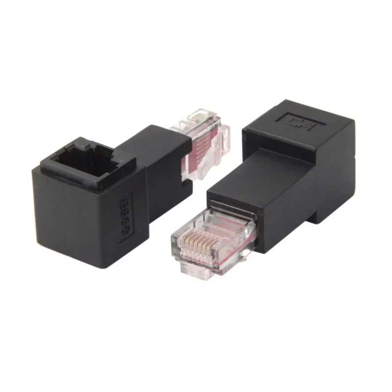 Cabezal de extensión de cable de red de codo macho a hembra RJ45 de 90 grados - imagen 4