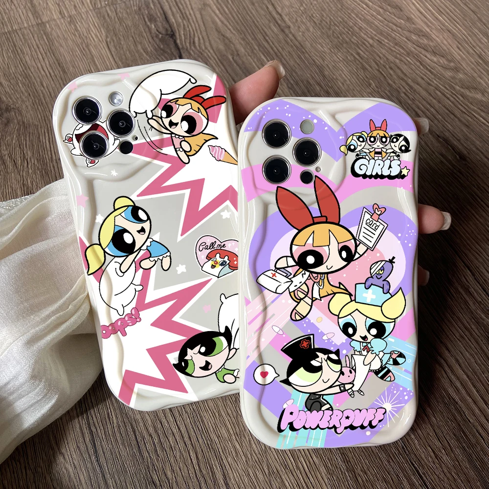 Cool Girl Powerpuffs funda de teléfono para Xiaomi Redmi Note 13 12S 11 11S 10 9 8 Pro Plus A3 13C 12C 10C 9C 4G 5G cubierta de onda cremosa