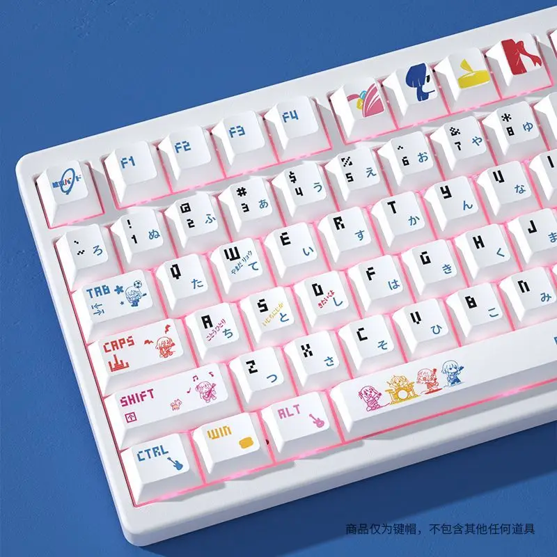120 llaves ‌ Bocchi The Rock Keycaps PBT Dye-Sub retroiluminado lindos Keycaps Anime Gaming Key Caps para teclado ANSI 61 68 87 104 108 - imagen 2