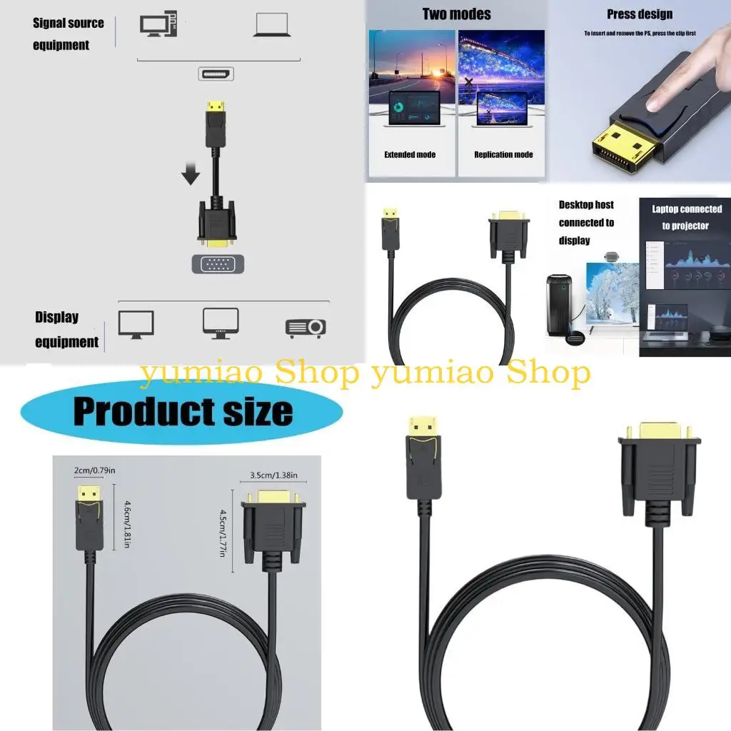 587b Puerto visualización confiabilidad adaptador VGA para salida video calidad desde computadora portátil