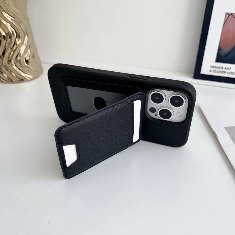 Funda de cuero multifuncional ultrafina para tarjetero magnético Magsafe para IPhone12 13 14 15 16 Pro Max, funda tipo billetera para tarjetas bancarias y teléfonos - imagen 5