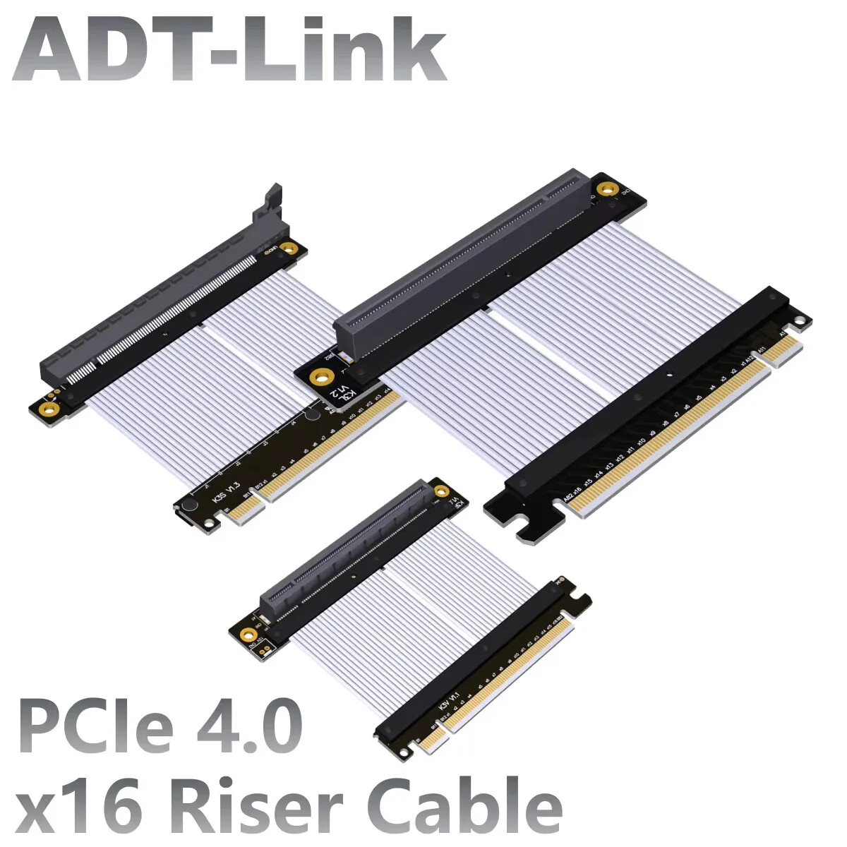 Cable chapado en plata PCI-E 4,0x16 ax16 Cable elevador para GPU ranura 16X extensión de tarjeta gráfica ATX montaje Vertical extensor Gen4