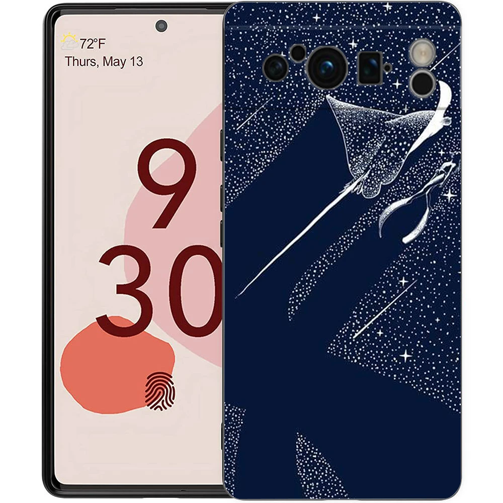 Funda de teléfono Killer Whale Orca para Google Pixel 9 8 7 6 Pro XL 8A 6A 7A 5G, funda negra de TPU suave a prueba de golpes - imagen 4