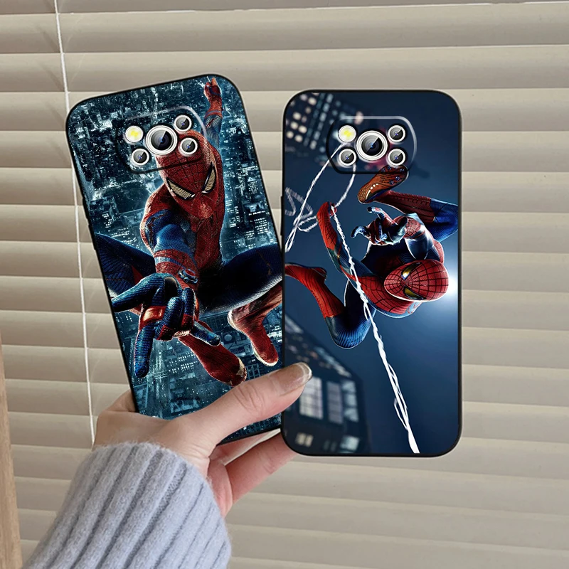 Marvel Hero Spider Man-Funda negra para teléfono móvil, carcasa para Xiaomi Mi Poco F5 F4 F3 X6 X5 X4 X3 M6 M5S M4 M3 C65 Pro GT NFC 5G - imagen 3