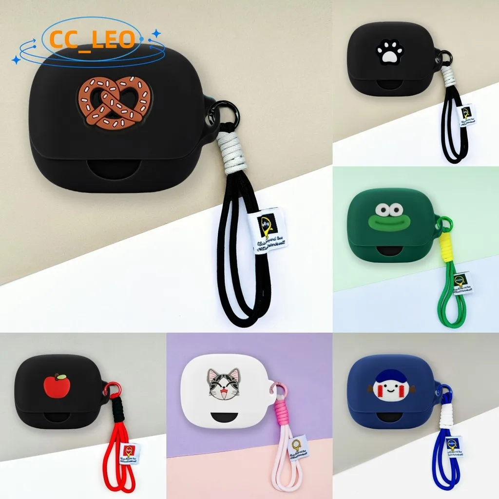 Para Anker Soundcore AeroFit Pro funda de gato de dibujos animados lindo cordón para Soundcore AeroFit Pro funda protectora suave de silicona