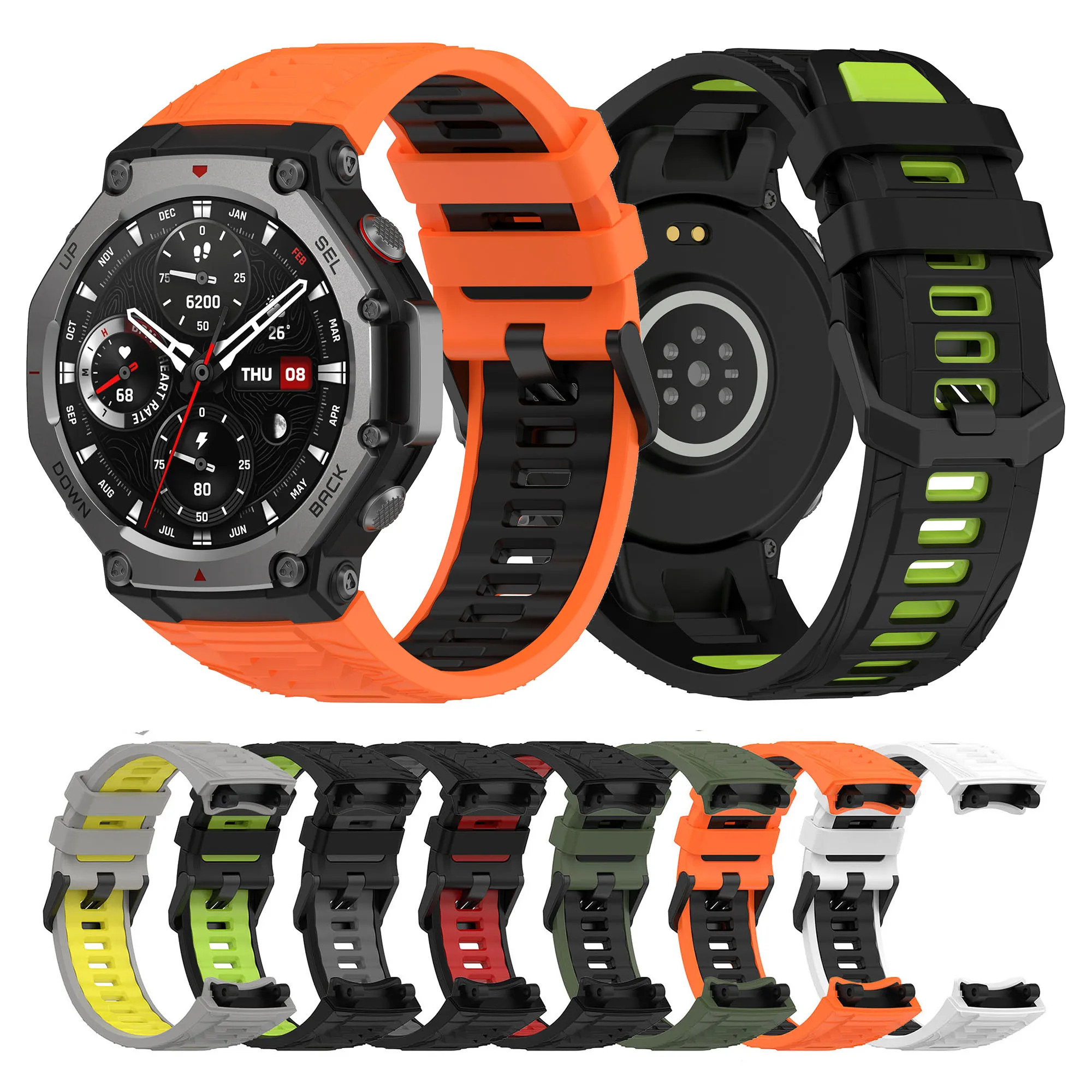 Correa de silicona para reloj Huami Amazfit T-Rex 3 de dos colores