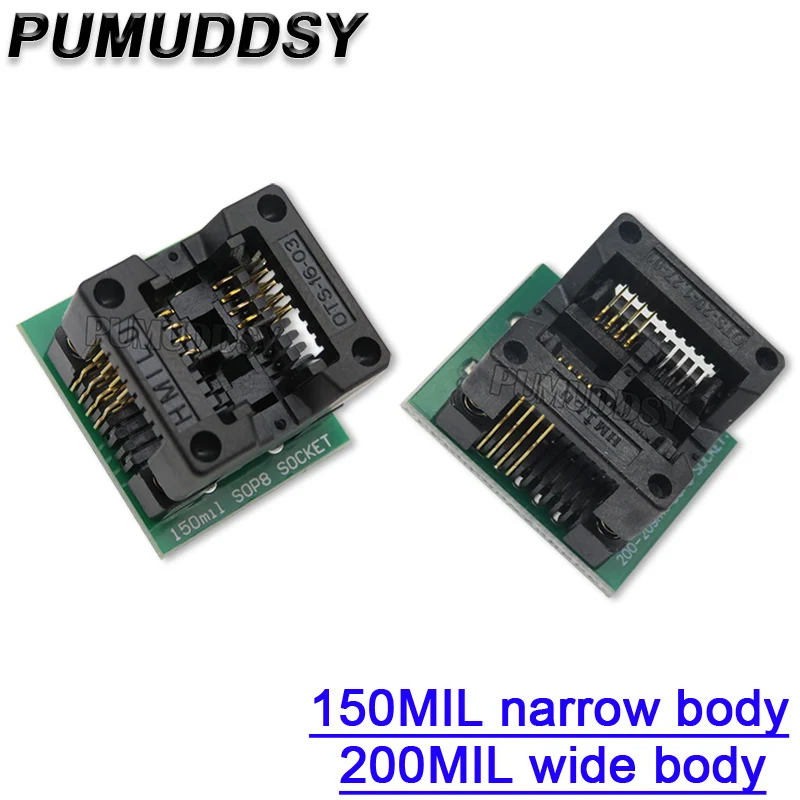 SOP16 a DIP8 asiento de cuerpo ancho 150mil 200mil 300mil programador SOP8 adaptador enchufe para EZP2010 EZP2013 CH341A prueba IC