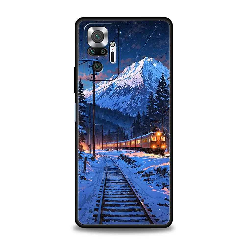 Funda de teléfono para Xiaomi Redmi Note 14 13 12 5G 11 10 Pro Plus 4G 9S 9 14C 13C 12C 10C 9C 9A cubierta Anime japonés paisaje arte - imagen 4