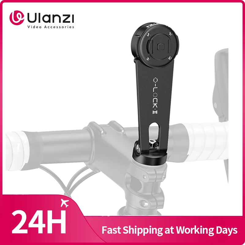 Ulanzi O-LOCK033 Soporte para manillar de bicicleta adecuado para manillar redondo para iPhone 15 Pro Pro Max para ciclismo