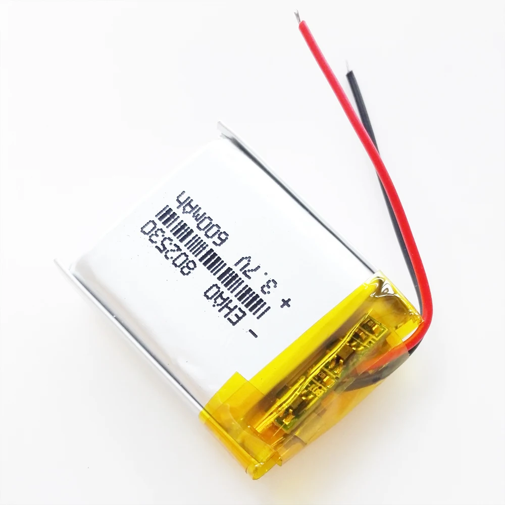 EHAO-batería recargable LiPo de polímero de litio, lote de 5 piezas, 802530, 3,7 V, 600mAh, para auriculares Mp3, E-book, auriculares bluetooth, cámara - imagen 5
