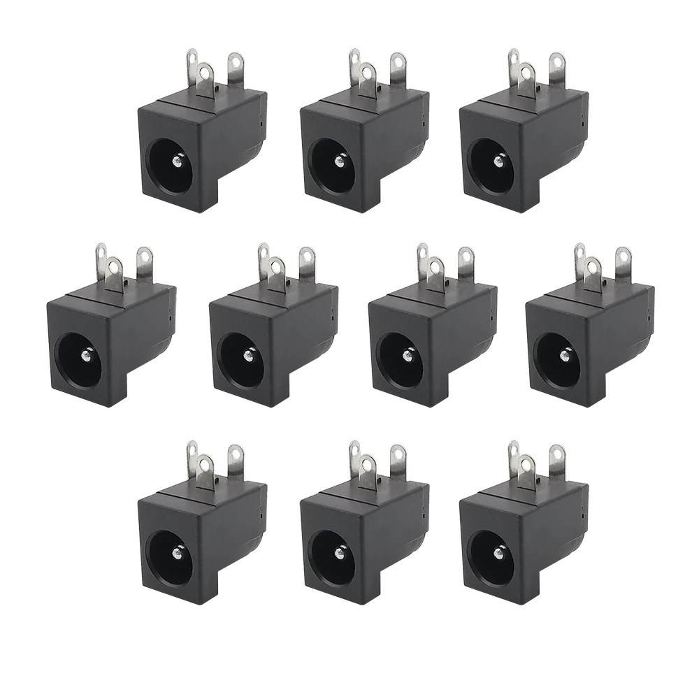 10 Uds DC-005 5,5x2,1mm conector de toma de corriente CC DC005 5,5*2,1 redonde la aguja terminales de montaje PCB