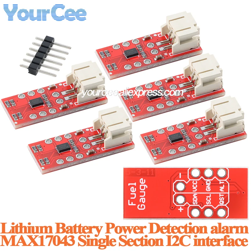 10 uds/1 unidad MAX17043 medidor de combustible LiPo de sección única módulo de alarma de detección de energía de batería de litio conversión A/D monitoreo IIC