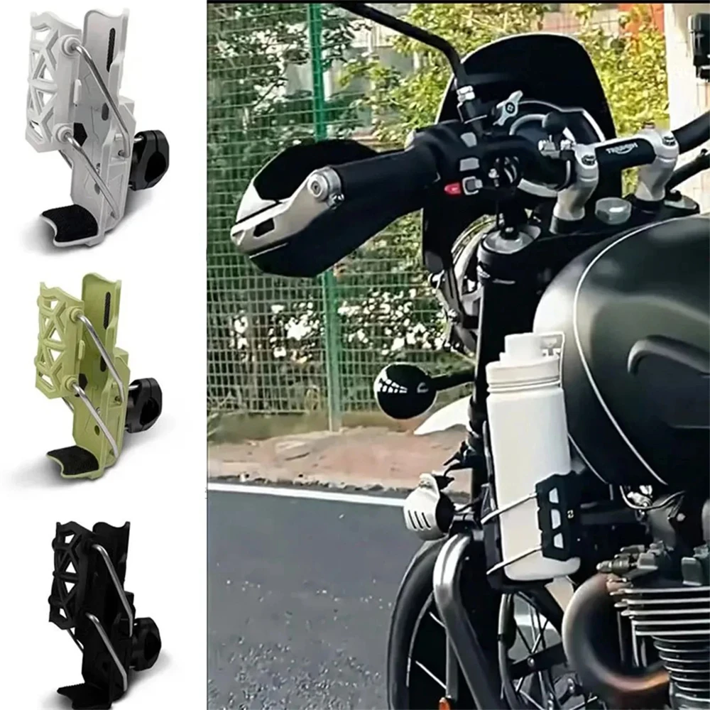 Soporte para botella de agua con espejo de manillar ajustable, portavasos para motocicleta, soporte Universal para jaula de bebidas para Ciclismo de Carretera MTB, ATV