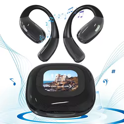 Auriculares deportivos con gancho para la oreja, compatibles con Bluetooth 5,3, auriculares deportivos con cancelación de ruido, pantalla táctil a Color para entrenamiento, Yoga y correr