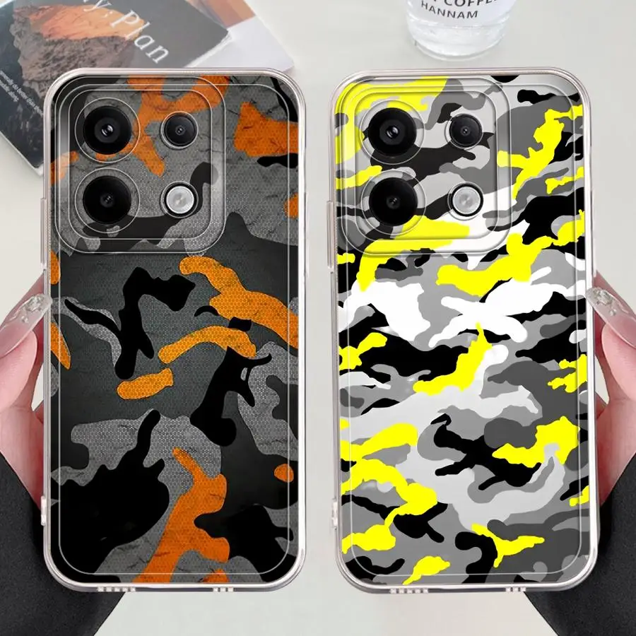 Funda Patrón Camuflaje para Xiaomi Redmi 9C A5 12C 9A 10C A1 A2+ 13C 14C A3x Transparente Suave