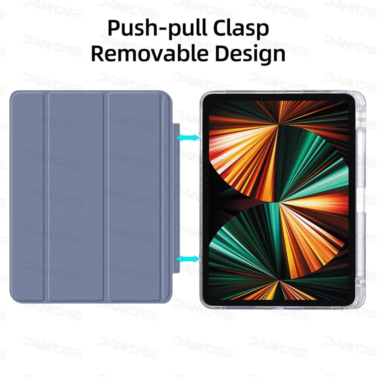 Funda Separable para tableta iPad de 10. a generación, 10,9, 10,2, 7/8, 9 a generación, 9,7, 5/6, Air2 Pro 11, 12,9, 10,5, con ranura para bolígrafo de TPU - imagen 4