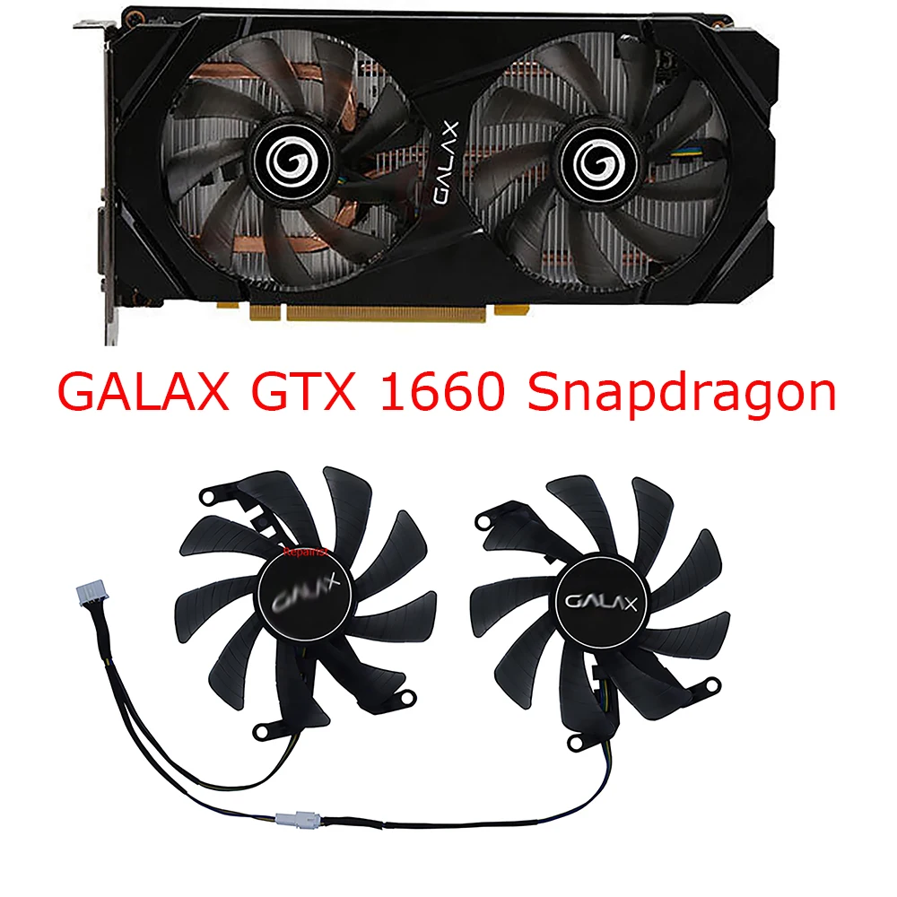 Ventilador de vídeo gráfico, enfriador VGA, para GALAX RTX 2060 1-Click OC,para GALAX GTX 1660 Snapdragon, T129215SU,FY09015M12LPA, Juego de 2 uds. - imagen 5