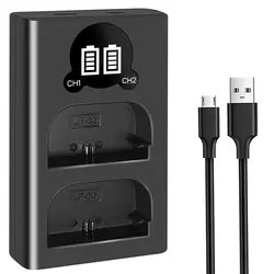 Cargador Doble LP-E6NH para Cámaras Canon EOS R, 80D y 5D Mark IV