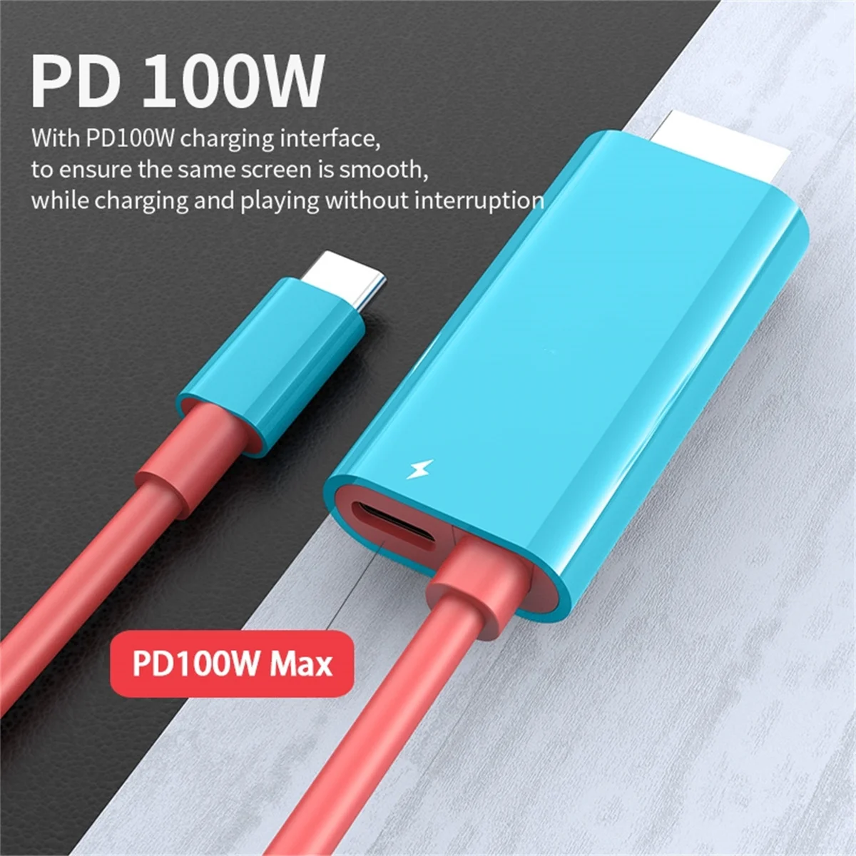 Cable tipo C a HDMI para juegos HDTV con carga PD 4K 1080P 100W Compatible con computadora portátil, tableta, teléfono móvil, SteamDeck - imagen 4