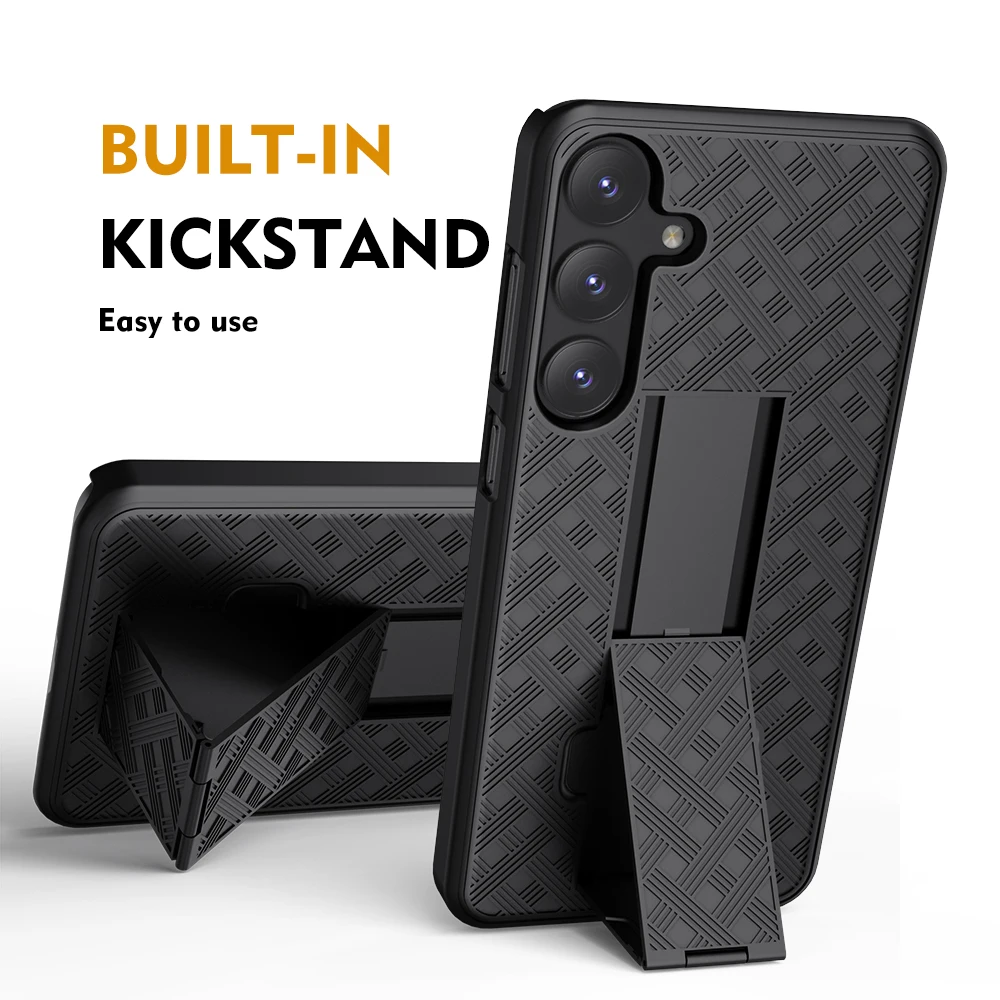 Combo Shell funda con Clip para cinturón funda armadura funda de teléfono para IPhone 15 14 13 12 Mini 11 16 17 Air Plus PRO MAX armadura con soporte - imagen 5