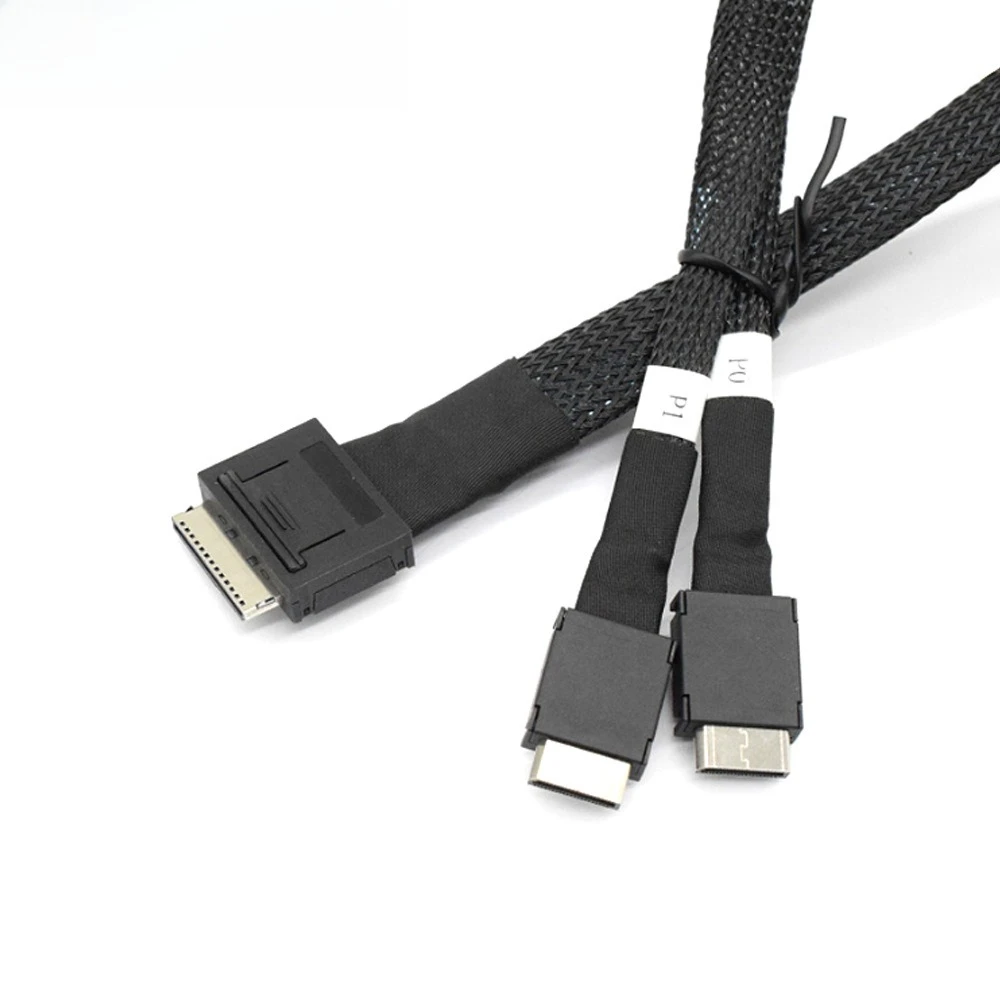 PCI-E Oculink MINI SAS SFF 8611 8I a 2*8611 4I servidor Cable de conexión de alta velocidad longitud opcional 0,5 M 1M - imagen 4