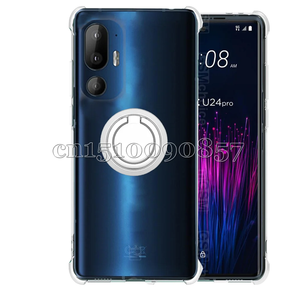 Soporte de anillo para HTC U24 Pro U24Pro, esquinas reforzadas, protección de cámara transparente, TPU suave, funda a prueba de golpes - imagen 4