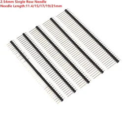 Cabezal de Pines 2,54mm Aguja Cobre Recto Fila Única Chapado en Oro