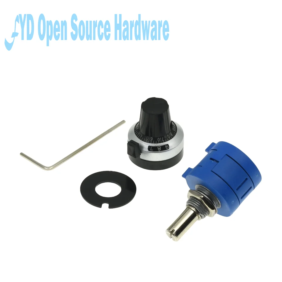 Potenciómetro multivuelta de precisión serie 3590S-2 3590S, resistencia ajustable de 10 anillos + 1 Uds., esfera de conteo de vueltas, perilla giratoria de 6,35mm - imagen 4