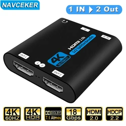 Navceker Divisor HDMI 1x2 4K/1080p 2.0 para HDTV PS4 PS5 Xbox