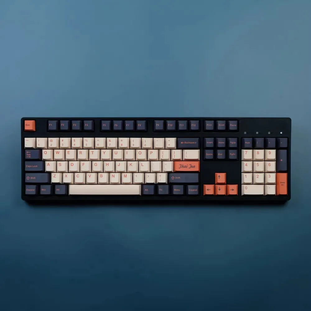 GMK Thai Tea Keycaps, PBT Dye, sublimación, perfil de cereza, 61, 64, 68, 75, 84, 87, 96, 98, 143, diseño, 104 teclas/juego - imagen 4